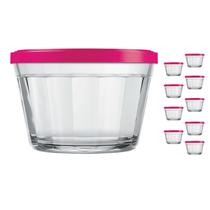 Kit Pote Vidro Americado C/tampa Cores Cereal Bolacha 1L 9Un