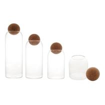 Kit Pote Vidro com Tampa Cortiça - 4 peças
