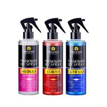 Kit Potencializador Jet Spray Nano Gold 3x200ml Natureza Cosméticos