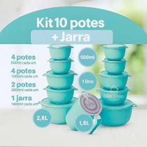 kit potes 10 Bowl Jarra Cozinha Saladeira Pote Marmitas Cor Tifany kit potes 10 Bowl Jarra Cozinha Saladeira Pote Marmitas Cor Tifany