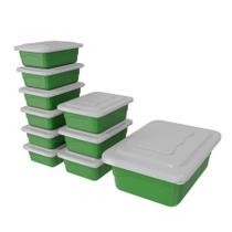 Kit Potes 10 Cozinha Saladeira Pote Marmitas, 4 litros, 700ml e 500ml