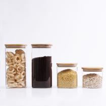 Kit Potes De Mantimento Quad Flat 600/800/1400ml - 4pçs Kit Potes De Mantimento Quad Flat 600/800/1400ml - 4pçs