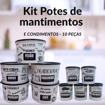 Kit Potes de Mantimentos 10 peças Black Kit Potes de Mantimentos 10 peças Black