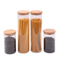 Kit Potes de Mantimentos 2000/1100ml C/ Tampa Bambu - 4pçs Oikos