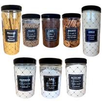 Kit potes de mantimentos com 8 unidades conjunto Kit potes de mantimentos com 8 unidades conjunto