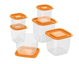 Kit Potes de Plástico Continental 6 unidades - Laranja A23123301