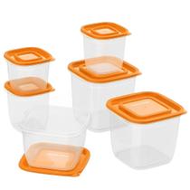 Kit potes de plástico continental - laranja 6 unidades a23123301 Kit potes de plástico continental - laranja 6 unidades a23123301