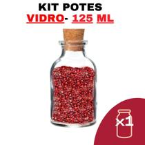 Kit Potes de Temperos Condimentos De Vidro 125ml - Senhora Madeira