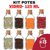 Kit Potes de Temperos Condimentos De Vidro 125ml