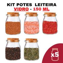 Kit Potes De Temperos E Condimentos Leiteira Grande 150Ml