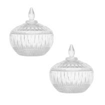 Kit Potes De Vidro 15cm Armazenamento Mesa Sala De Estar Kit Potes De Vidro 15cm Armazenamento Mesa Sala De Estar