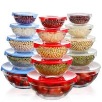 Kit Potes De Vidro Com Tampa Vedada 5 Unidades Variadas