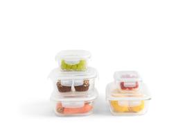 Kit Potes de Vidro Hermético 330/520/1200/1500ml - 5pçs Oikos