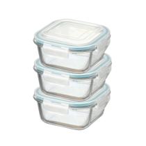 Kit Potes De Vidro Herméticos 3 Peças Quadrado 520ml