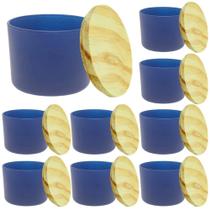 Kit Potes de Vidro Patê 120ml Azul Escuro Com Tampa