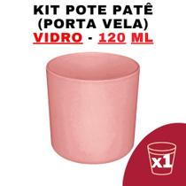 Kit Potes de Vidro Patê 120ml Rosa Jateado Sem Tampa