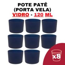 Kit Potes De Vidro Patê Jateado ul Escuro 120Ml