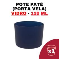 Kit Potes De Vidro Patê Jateado ul Escuro 120Ml