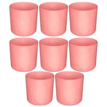 Kit Potes de Vidro Patê Rosa Jateado S/Tampa 220ml
