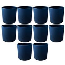 Kit Potes de Vidro Patê/Whisky 220ml Azul Escuro Sem Tampa