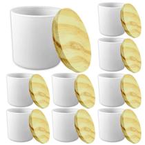Kit Potes de Vidro Patê/Whisky 220ml Branco Com Tampa