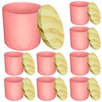 Kit Potes de Vidro Patê/Whisky 220ml Rosa Jateado Com Tampa