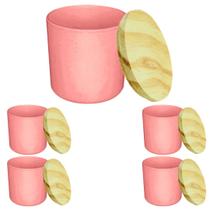 Kit Potes de Vidro Patê/Whisky 220ml Rosa Jateado Com Tampa