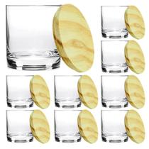 Kit Potes de Vidro Patê/Whisky 220ml Transparente Com Tampa