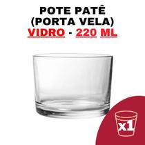 Kit Potes de Vidro Transparente Patê S/ Tampa 220ml - Patê - Whisky - Velas - Gourmet - Decoração- Degustação - Senhora Madeira