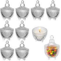 Kit Potes Decorativos 8 Unidades Cristal com Tampa Vela Doce Brinco Lembrancinha Festa Formatura Aniversário Potiche Organizador Versátil Kit Potes Decorativos 8 Unidades Cristal com Tampa Vela Doce Brinco Lembrancinha Festa Formatura Aniversário Potiche Organizador Versátil