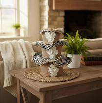 Kit Potes Decorativos Cozinha 3 Peças Em Juta E Sisal Potinhos de condimento