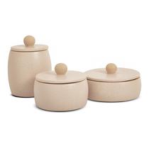 Kit potes decorativos em ceramica - 3 pcs - 17549 - MART