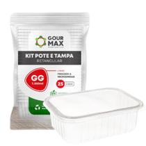 Kit Potes Descartáveis Marmita Freezer Microondas 1L 24un Kit Potes Descartáveis Marmita Freezer Microondas 1L 24un