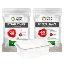 Kit Potes Descartáveis Marmita Freezer Microondas 1L 48un Kit Potes Descartáveis Marmita Freezer Microondas 1L 48un