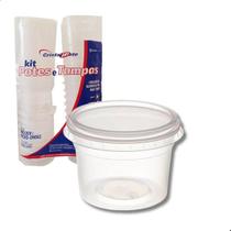 Kit Potes e Tampas PP 145ml KP-145 c/ 25un - Cristalcopo Kit Potes e Tampas PP 145ml KP-145 c/ 25un - Cristalcopo