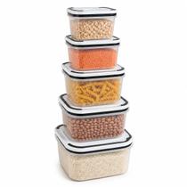 Kit Potes Herméticos 5 10 ou 15 Unidades 5 Tamanhos com Vedação por Pressão Livre de BPA Kit Potes Herméticos 5 10 ou 15 Unidades 5 Tamanhos com Vedação por Pressão Livre de BPA