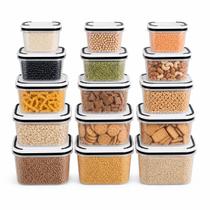Kit Potes Herméticos 5 10 ou 15 Unidades 5 Tamanhos com Vedação por Pressão Livre de BPA Kit Potes Herméticos 5 10 ou 15 Unidades 5 Tamanhos com Vedação por Pressão Livre de BPA