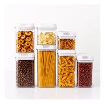 Kit Potes Herméticos Acrílico Multiuso 7 Peças com Adesivos Organização e Conservação de Alimentos