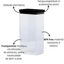 Kit Potes Herméticos Black Paramount Lumini 580ml 1300ml 2600ml Kit Potes Herméticos Black Paramount Lumini 580ml 1300ml 2600ml
