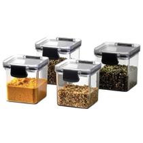 Kit Potes Herméticos C/Tampa Cozinha Tempero Empilháveis 260ml