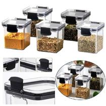 Kit Potes Herméticos C/Tampa Cozinha Tempero Empilháveis 260ml