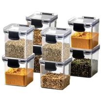 Kit Potes Herméticos C/Tampa Cozinha Tempero Empilháveis 260ml
