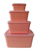 Kit Potes Herméticos Com Tampa Kit 4 Peças Quadrado