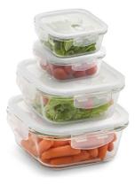 Kit Potes Herméticos De Vidro 4 Unidades Vedação De Silicon Electrolux Kit Potes Herméticos De Vidro 4 Unidades Vedação De Silicon Electrolux