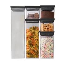 Kit potes herméticos Elegance 6 peças tampa preta Micromax Kit potes herméticos Elegance 6 peças tampa preta Micromax