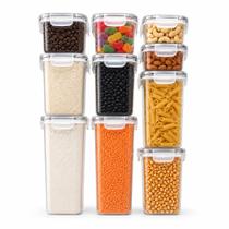 Kit Potes Herméticos Empilháveis para Mantimentos 5, 10, 15 ou 20 Potes Kit Potes Herméticos Empilháveis para Mantimentos 5, 10, 15 ou 20 Potes