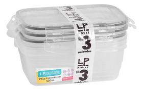 Kit Potes Herméticos Retangular Freezer E Microondas 500ml Com Tampa e Trava Empilhável Para Marmitas Fitness Kit Potes Herméticos Retangular Freezer E Microondas 500ml Com Tampa e Trava Empilhável Para Marmitas Fitness