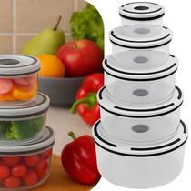 Kit Potes Herméticos Transparentes Para Frezzer E Microondas 5 Peças Linha Premium Kit Potes Herméticos Transparentes Para Frezzer E Microondas 5 Peças Linha Premium