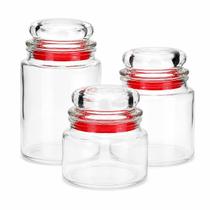 Kit Potes Herméticos Vidro Mônaco 3 Peças 330 510 700ml