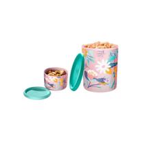 Kit potes instantâneas mágica vila da flores 2 peças da tupperware
